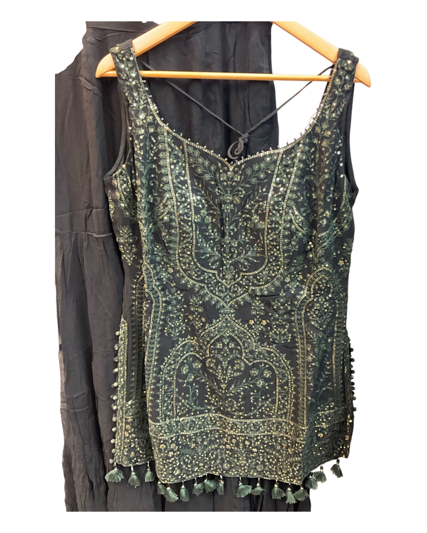 UK 16 / 42" - Black - Designer Ladies Indian Medium Top Palazzo Trousers Suit - UK Stock - 2/3 days delivery - VMK CHARMI RT