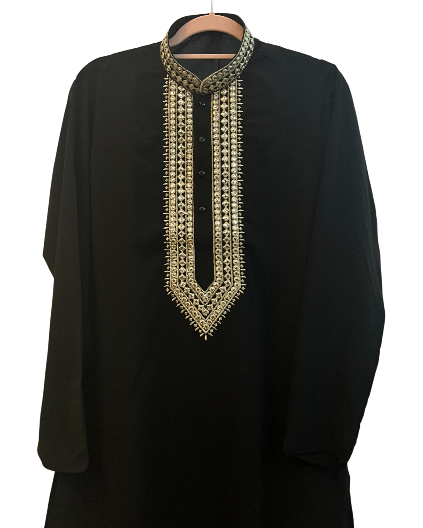 Black - Soft Cotton Silky Mens Kurta Set with Rich Embroidery- Sangeet Mehendi Haldi - KCS2002 06VY26