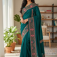 Teal - Classic Saree with Thread Work and Blouse Piece - UK stock - 24hr Dispatch - RS2505 VY