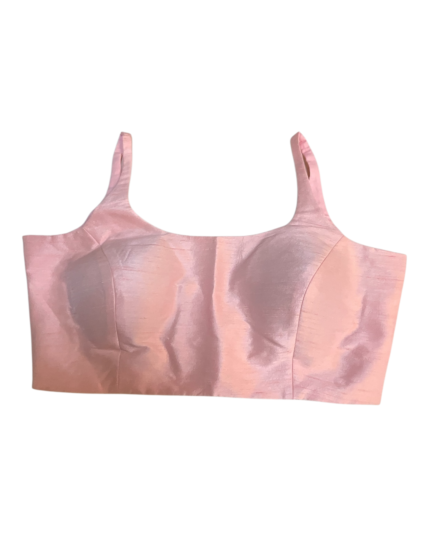 40" / UK 14 - Baby Pink - Silky Designer Saree blouse with cups,  Sleeveless - UK Stock - Quick Delivery - RNK - R651-H