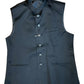Black - PREMIUM Slim Fit Mens BandhGala / Prince / Chinese Collar Open Jacket with inside Waistcoat- Fantastic Fit - CS2511 JP 0625