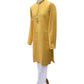 Haldi Yellow - Mens Linen Printed Kurta Set - Ideal for Haldi / Mehndi / Weddings SHU2403 KR 0224