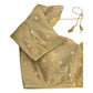 36" Bust (UK 10) Gold - Crushed Banarasi Brocade Saree / Lehenga blouse - Can be let out to size 12 - VFJ259 01H25 - Prachy Creations