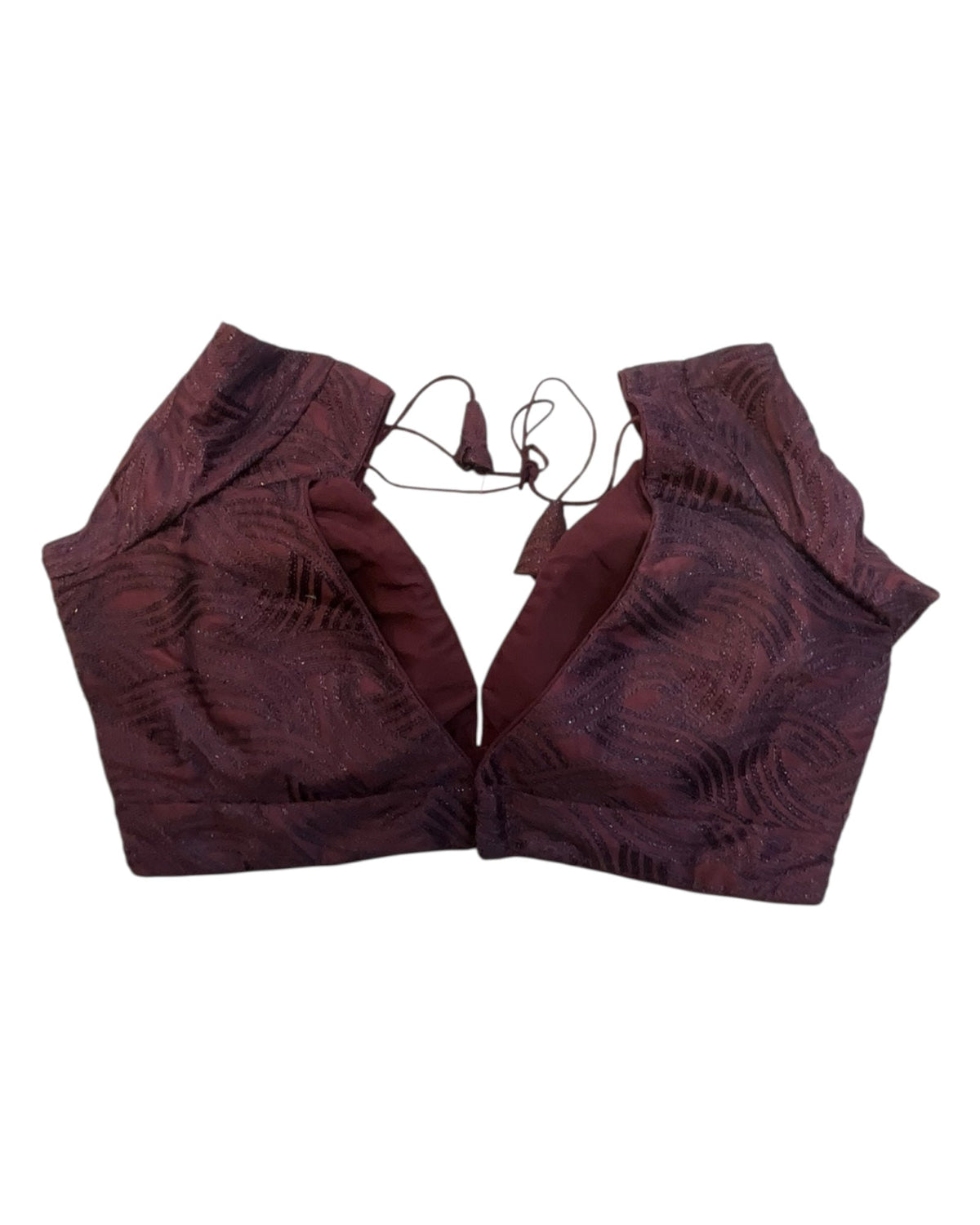 36" UK10 & 40" UK14 -Dark Maroon / Wine - Deep Neck & Back - Saree / Lehenga Blouse -UK Stock - Quick Dispatch - B246 09KP25 - Prachy Creations