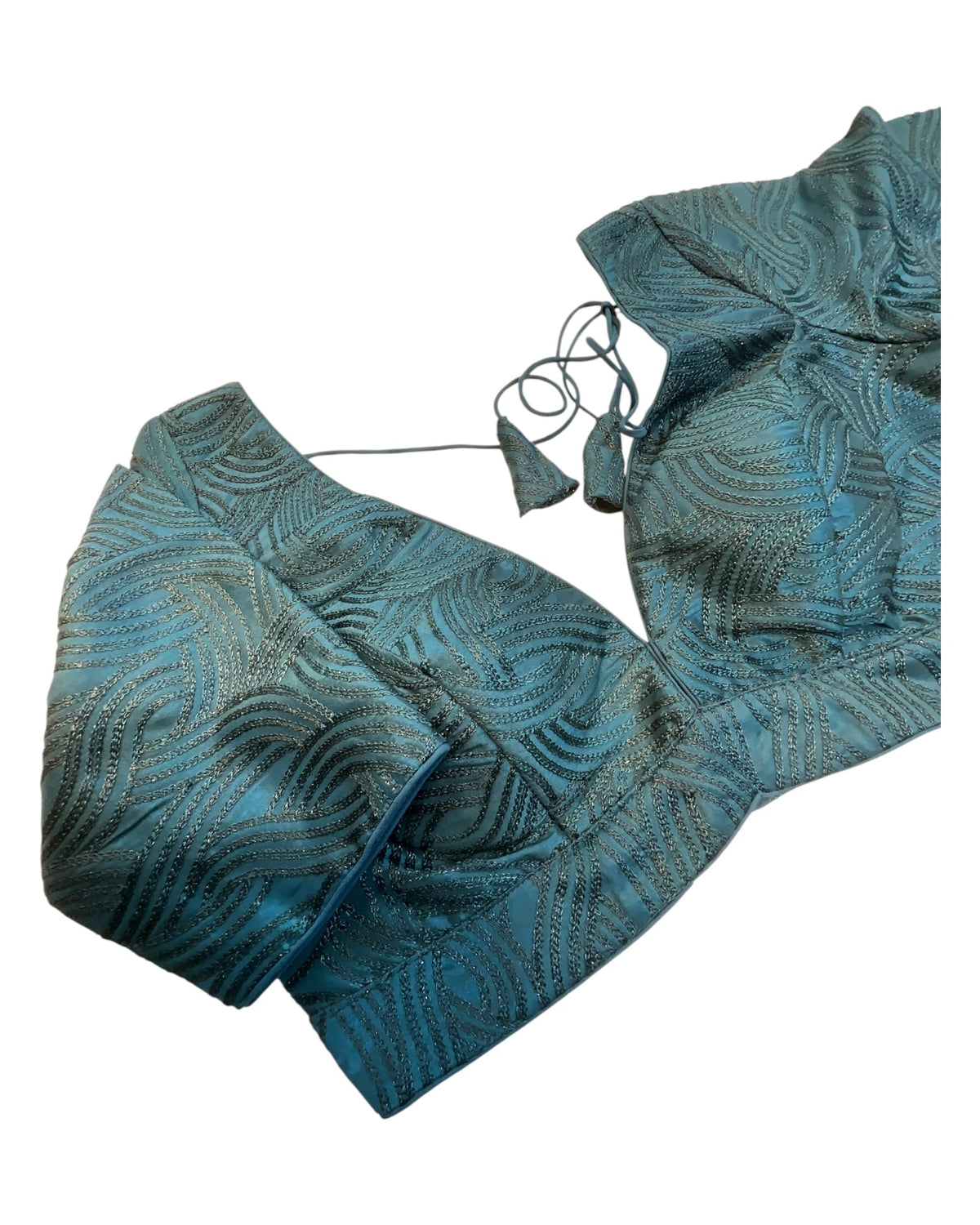 36" UK10 & 40" UK14 - Teal Blue - Deep Neck & Back - Saree / Lehenga Blouse -UK Stock - Quick Dispatch - B246 09KP25 - Prachy Creations