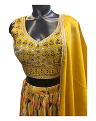 Amazing value Yellow Floral Lehenga Set - Size 12 & 16 (38