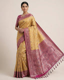 Haldi / Yellow - Rich Brocade Traditional Handloom Saree with Blouse Piece - UK stock - 24hr Dispatch - SP2627 TV