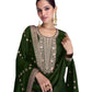 Bottle Green - Simple / Classy Chiffon Ladies Indian Salwar Suit with Rich Dupatta - SYRA9681 VP 1023