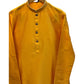 Yellow - Silky Mens Indian Kurta set - UK Stock - Ideal to Pair with a Waistcoat - VEE1095 KJ