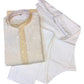 Cream - Shaded Lucknowi Sequins Mens Indian Kurta Set - Weddings / Walimas , Sangeet, Eid, Mehndi / Henna - KCS1040 VK 0225