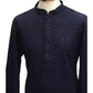 Navy Blue - Rich Sequins Lucknowi Chiffon Mens Indian Kurta Set with Smart Pants - Weddings / Walimas , Sangeet, Eid, Mehndi / Henna - SHU2502 KC 0325