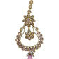 Pink - Antique Gold Finish Large Size Tika Head Piece - Indian Ladies Fashion Jewellery - AE2440 11T24