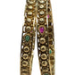Pair of Antique Gold Finish Hand Crafted Rajasthani Bangles - UK stock - SB1157 T