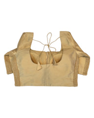 Gold - HYBRID Silky Saree blouse - With Elastic on both side for Great fit - Size 34