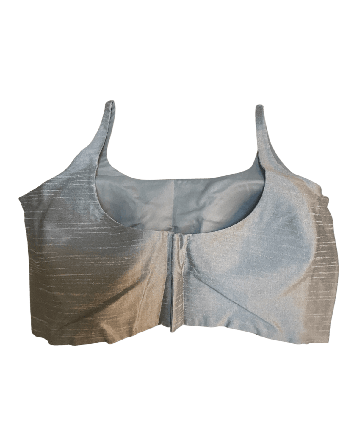 38" / UK 12 - Silver Grey - Silky Designer Saree blouse with cups, Sleeveless - UK Stock - Quick Delivery - RNK - R651-H - Prachy Creations