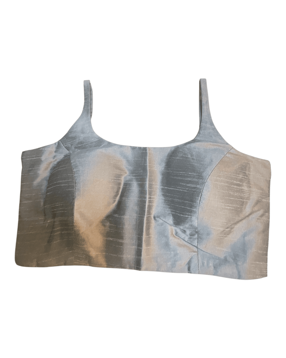 38" / UK 12 - Silver Grey - Silky Designer Saree blouse with cups, Sleeveless - UK Stock - Quick Delivery - RNK - R651-H - Prachy Creations