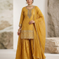UK 12 / 38" - Haldi Yellow - Ladies Sharara / Palazzo Trousers Suit - UK Stock - Sangeet / Henna / Weddings - HEL6511 JP