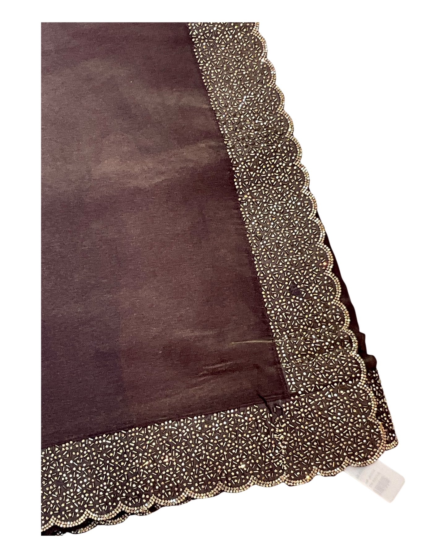 Wine / Purple - Classic Saree with Stone Work Border and Blouse Piece - UK stock - 24hr Dispatch - RS2538 VP