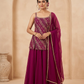 UK 12 / 38" - Wine - Ladies Sharara / Palazzo Trousers Suit - UK Stock - Sangeet / Henna / Weddings - DIL9427 JY