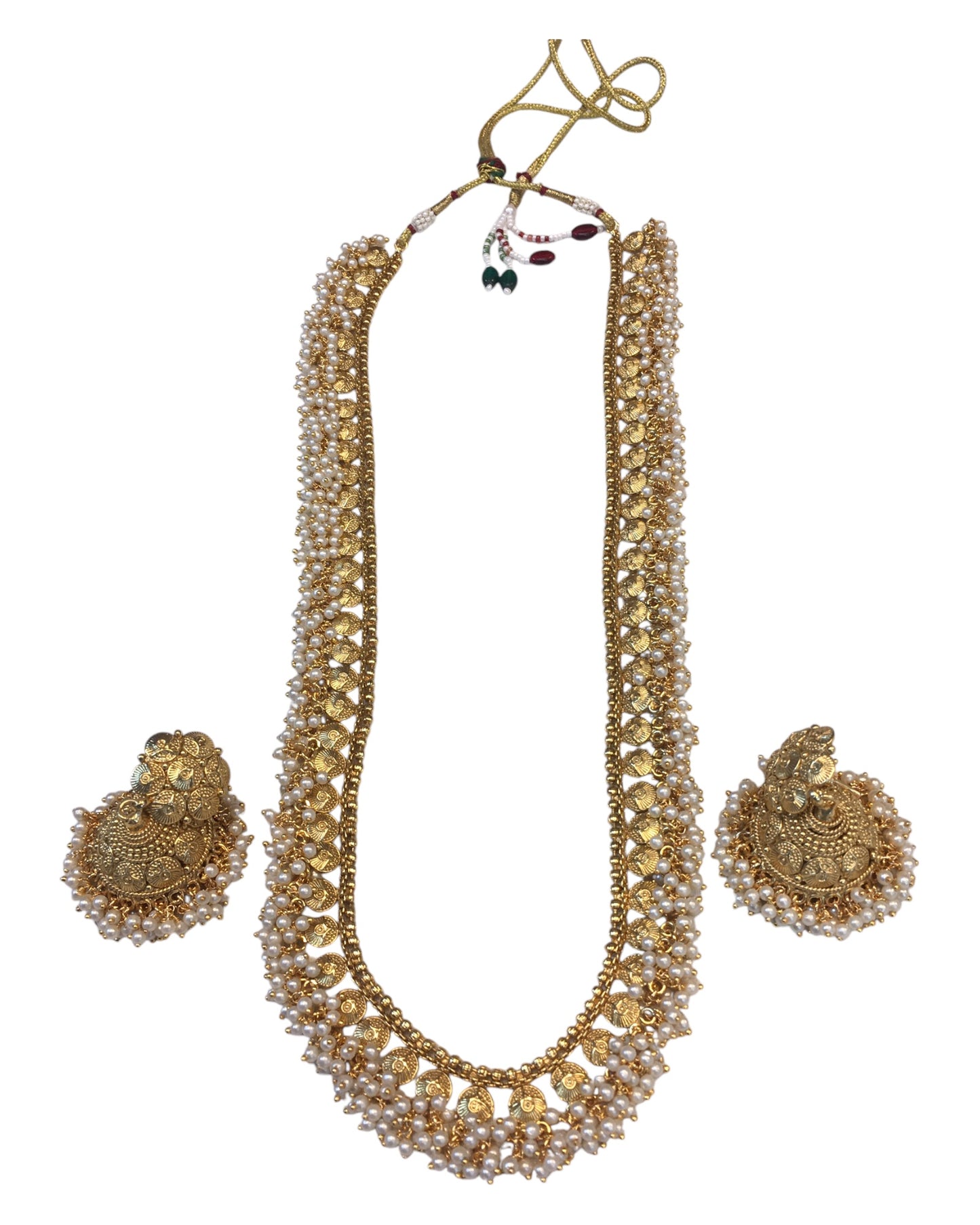 Gold & Pearl - Gold Finish Long Necklace set - Bollywood - Weddings - AE2416 11KA24