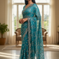 Light Blue - Rich Saree with Allover Sequins Work and Blouse Piece - UK stock - 24hr Dispatch - RS2503 JV