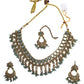 Sky Light Blue - Medium - Antique Gold Finish Necklace Set with Earrings - RAK185 Cp 0724