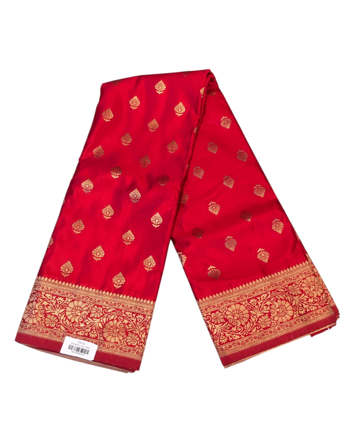 Red - Traditional Handloom Banarasi Sari / Saree - with Blouse Piece - SN2404 11VC24