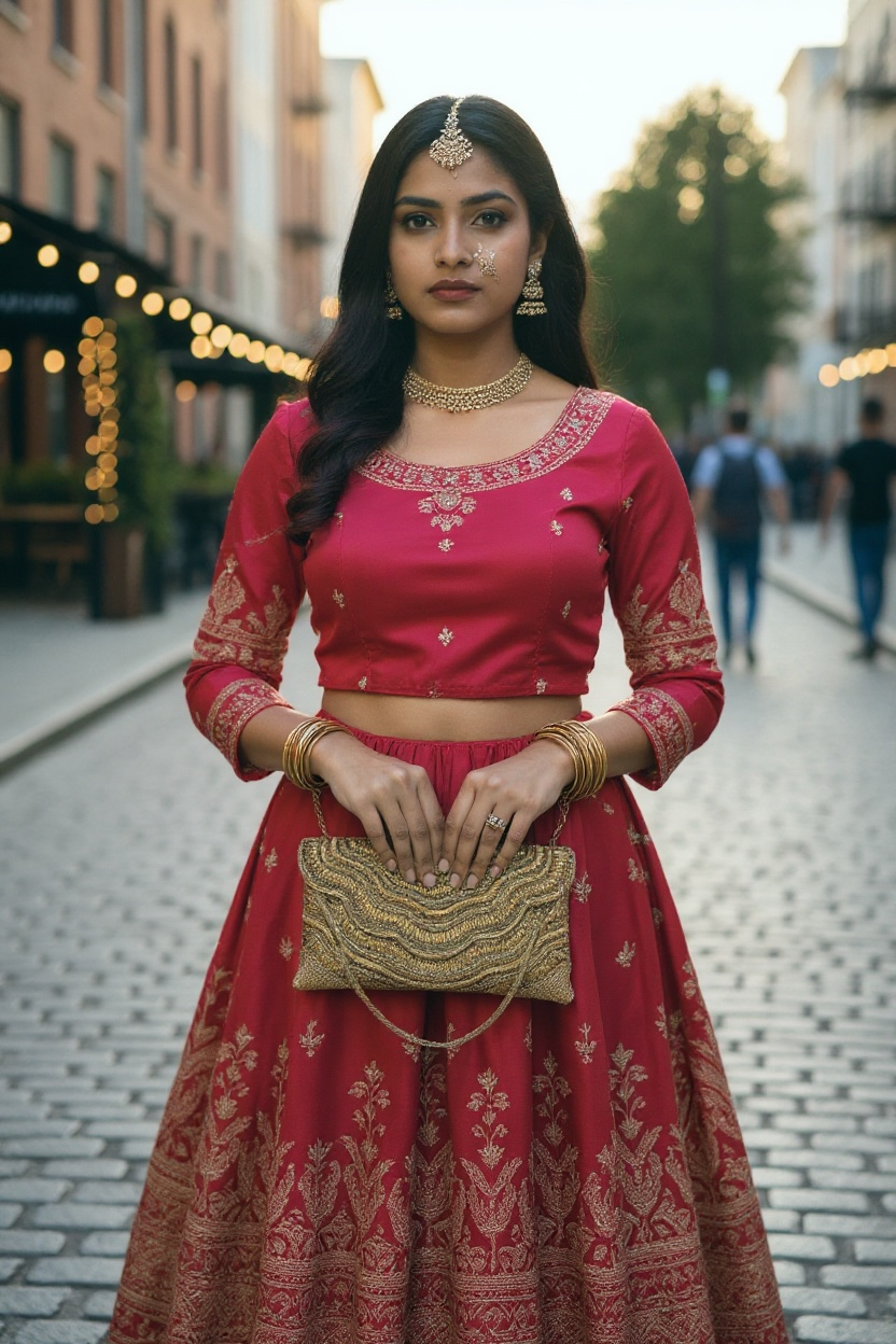 Dark Gold Finish - Rich Hand Embroidered Clutch Bag / Handbag -Bollywood / Weddings - RP04 11KP25