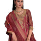 Maroon - Banarasi Handloom Ladies Indian Salwar Suit with Printed Dupatta - Available in Size 10 (36") LL-FAR22401 TY 1024