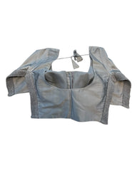 Silver Grey - HYBRID Silky Saree blouse - With Elastic on both side for Great fit - Size 36