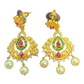 Multi Coloured - Medium - Gold Finish Traditional Earrings - Bollywood - Weddings - AE2605 T