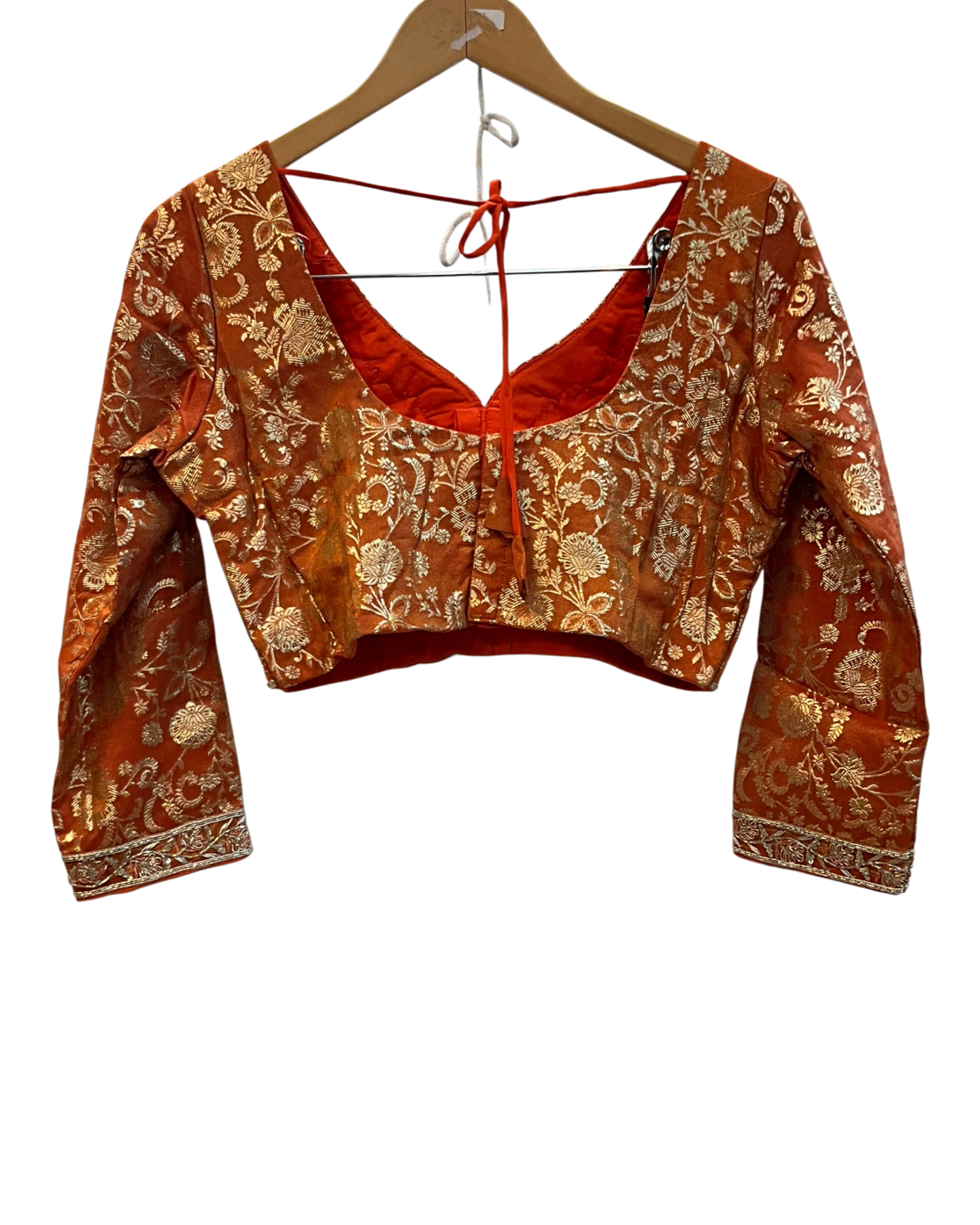 Size UK 12 (38" Bust) Adjustable to Size 14 - Orange - Silky Lehenga Set - Mehndi / Sangeet / Bridesmaids / Weddings / Garba  - UK Stock - 24h Dispatch - JF10468 05PA26