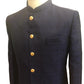 Navy Blue - Classic Self Brocade Sherwani with Gold Buttons -  BS786 JP 0823