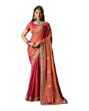 Rust / Orange - Fancy Party Saree with Blouse Piece - UK stock - 24hr Dispatch - LTF906 07VV26