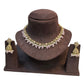 Pink - Medium Size Antique Gold Finish Necklace Set with Earrings - RAK375 Pp
