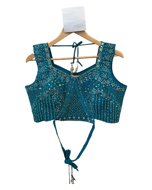 Size 14 / 40" Bust - Tuquoise Blue - Ready Made Lehenga Set - UK Stock - 24h Dispatch - KTC250626 TY