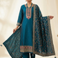 UK 12 / 38" - Teal Blue - Crepe Ladies Trousers Suit - Sangeet / Henna / Temple - OC569 TP