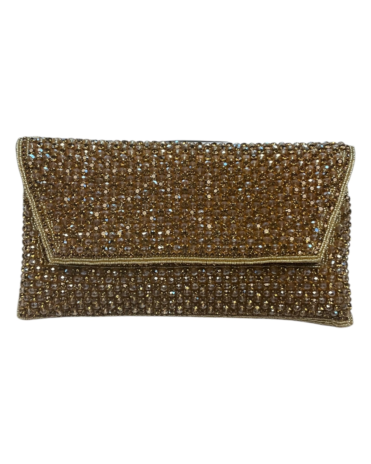 Gold Finish - Rich Hand Embroidered Clutch Bag / Handbag - AKB235 05KP25