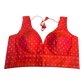 40" / UK 14 - Coral Pink - Silky Designer Saree blouse with cups,  Sleeveless - UK Stock - Quick Delivery - RNK - R717 KV