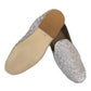 Very comfortable Silver / Light Grey Brocade Loafer Style Indian Mens shoes - Mojari, Khossay -  YD2305