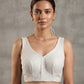 Size 36" / UK 10 - Cream - Sleevless Saree blouse with cups - UK Stock - With Margin inside - VAM1301 - KY