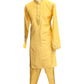 Haldi Yellow - Mens Kurta Set with Rich Brocade Waistcoat  - SHU2507 TY 0325