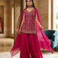 UK 12 / 38" - Fuchsia Pink - Designer Ladies Medium Length Top Palazzo Trousers Suit - UK Stock - 2/3 days delivery - VMK Zilmil RY