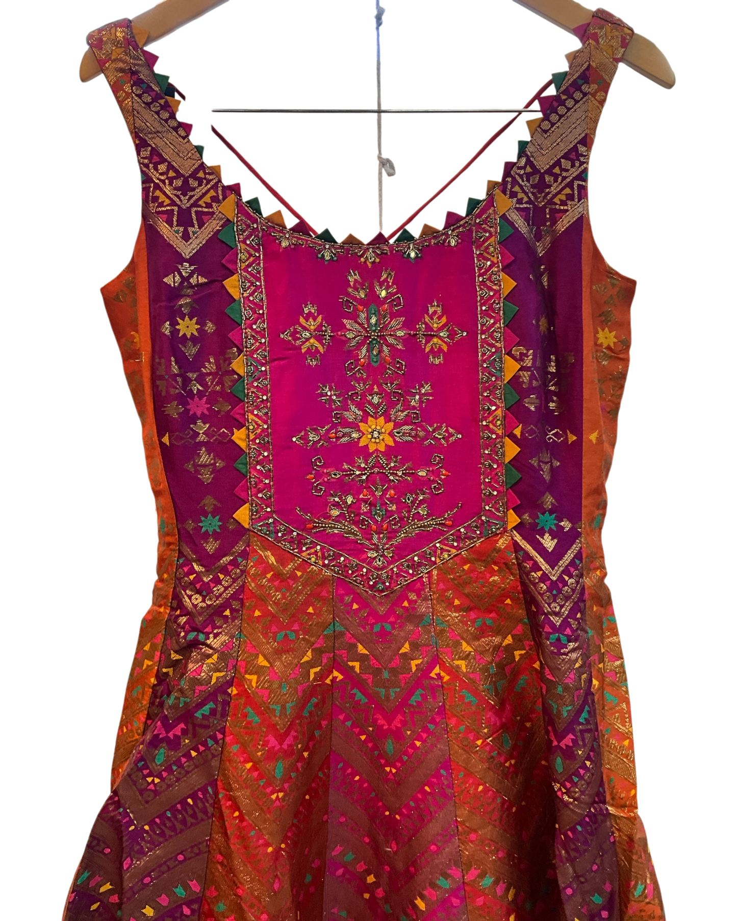 Size 20 (46") - Fuchsia Pink - Designer -  Ladies Long Top / Dress Anarkali Trousers Suit - VMK Varsha 04CP26