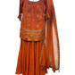UK 10 / 36" - Orange - Designer Ladies Sharara / Palazzo Trousers Suit - UK Stock - Sangeet / Henna / Weddings - VMK Suriya 04RY26