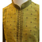 Mehndi Yellow - Brocade -  Mens Indian Kurta set - Weddings / Walimas , Sangeet, Eid, Mehndi / Henna - NAD2510 01KR25
