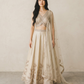 Size UK 12 (38" Bust) Adjustable to Size 14 - Light Gold - Silky Lehenga Set - Mehndi / Sangeet / Bridesmaids / Weddings / Garba  - UK Stock - 24h Dispatch - KM- Malakh 07JR26