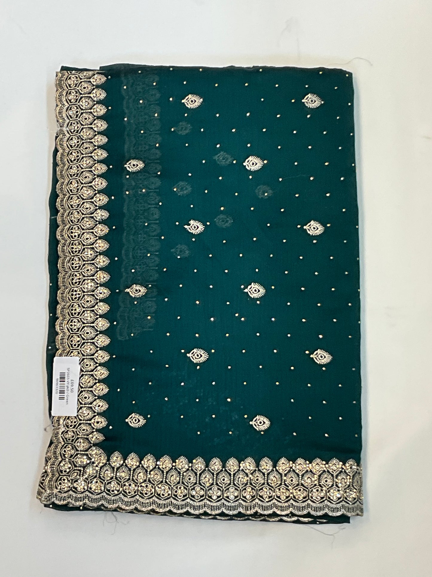 Jade Green - Fancy Party Saree with Blouse Piece - UK stock - 24hr Dispatch - SP2603 VY