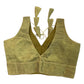 Bright Gold - Crushed Tissue Saree / Lehenga Blouse - With Cups - Margin to loosen - UK Stock - AF2341 C 1224