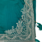 Turquoise - Classic Saree with Thread / Stone Work and Blouse Piece - UK stock - 24hr Dispatch - RS2506 VP